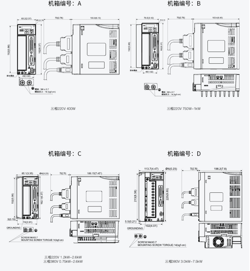 三科伺服驅動器安裝尺寸